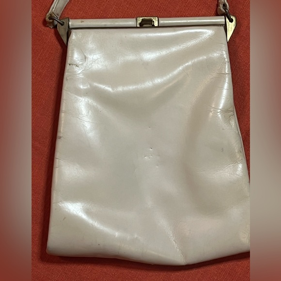 Waldman Vintage Ivory leather Metal frame evening Hand Bag - Picture 8 of 13